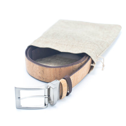 Men's Reversible Natural Cork Leather Belt