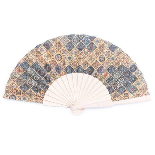 Cork Antique Wooden Folding Hand Fan