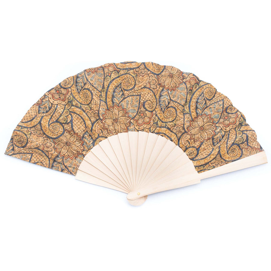 Cork Antique Wooden Folding Hand Fan