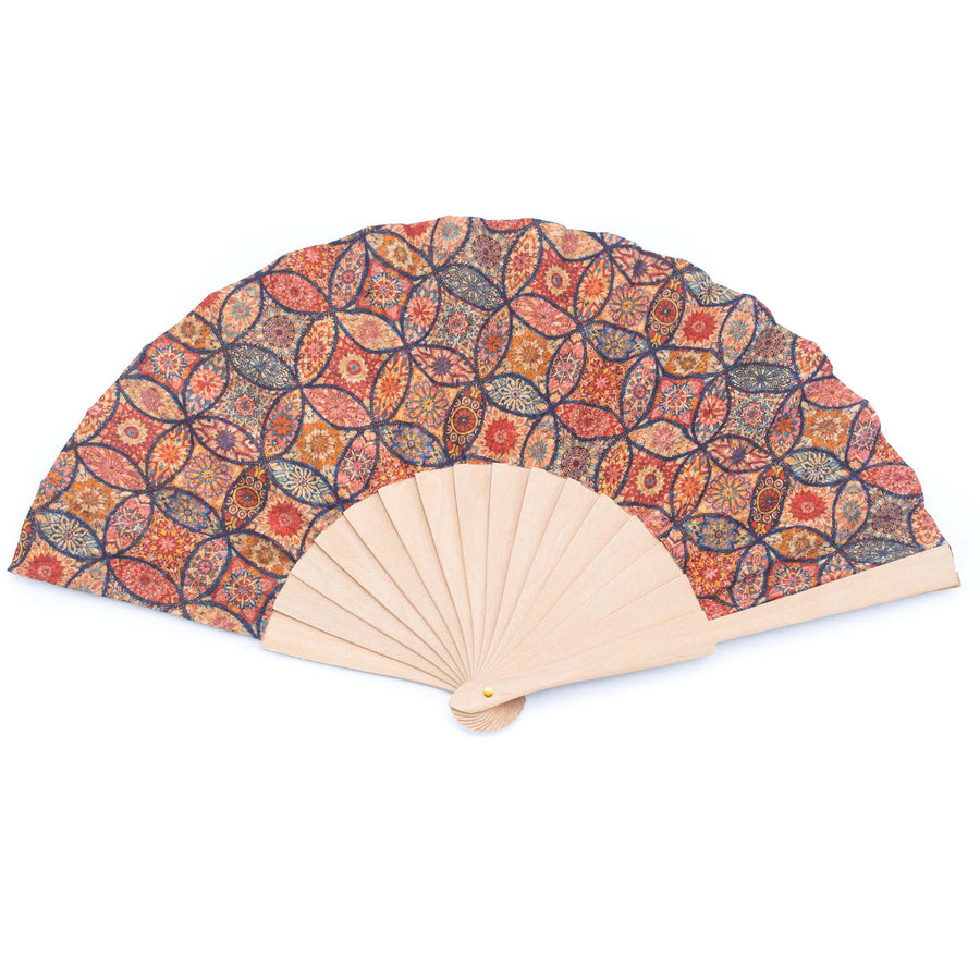 Cork Antique Wooden Folding Hand Fan