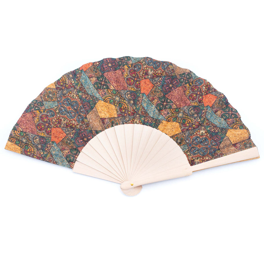 Cork Antique Wooden Folding Hand Fan