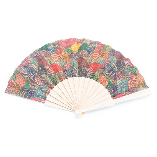 Cork Antique Wooden Folding Hand Fan