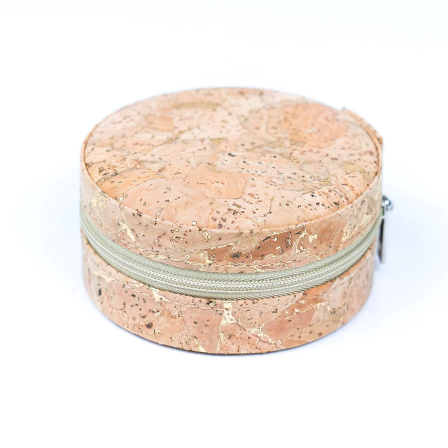 Natural Cork Jewelry Storage Round Box