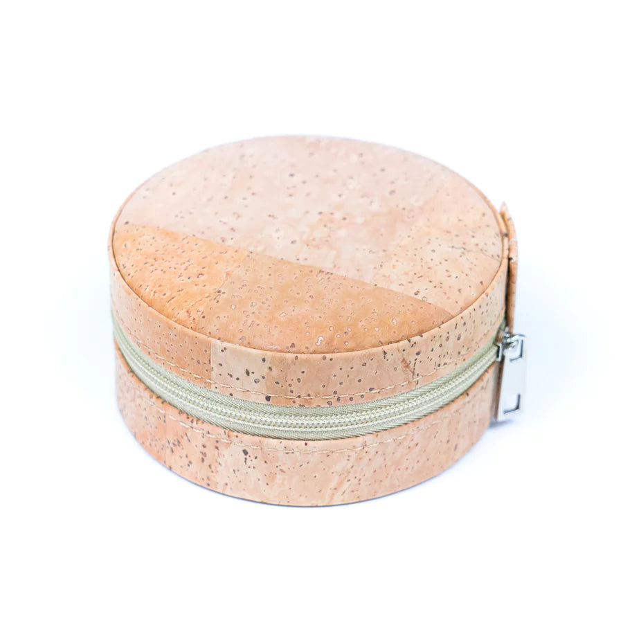 Natural Cork Jewelry Storage Round Box