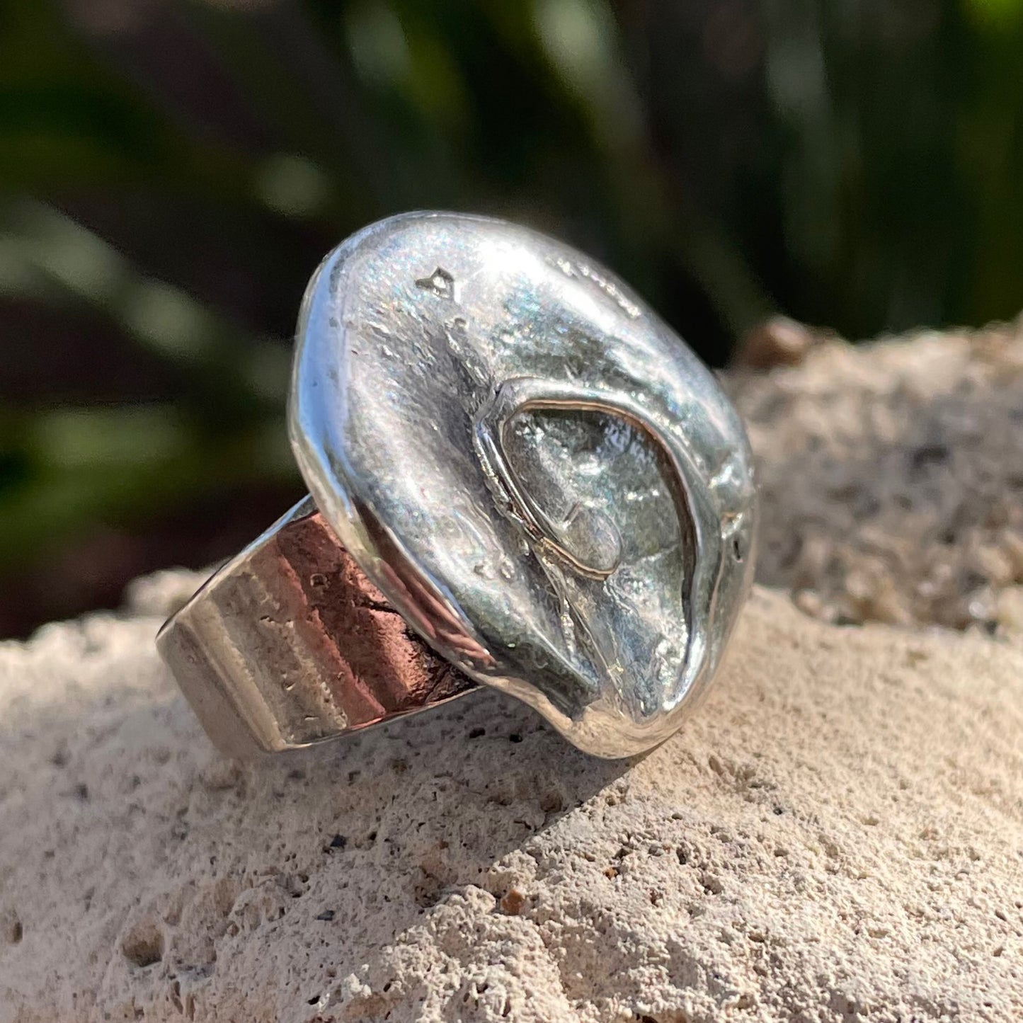 Jewelry sterling silver ring with spiral