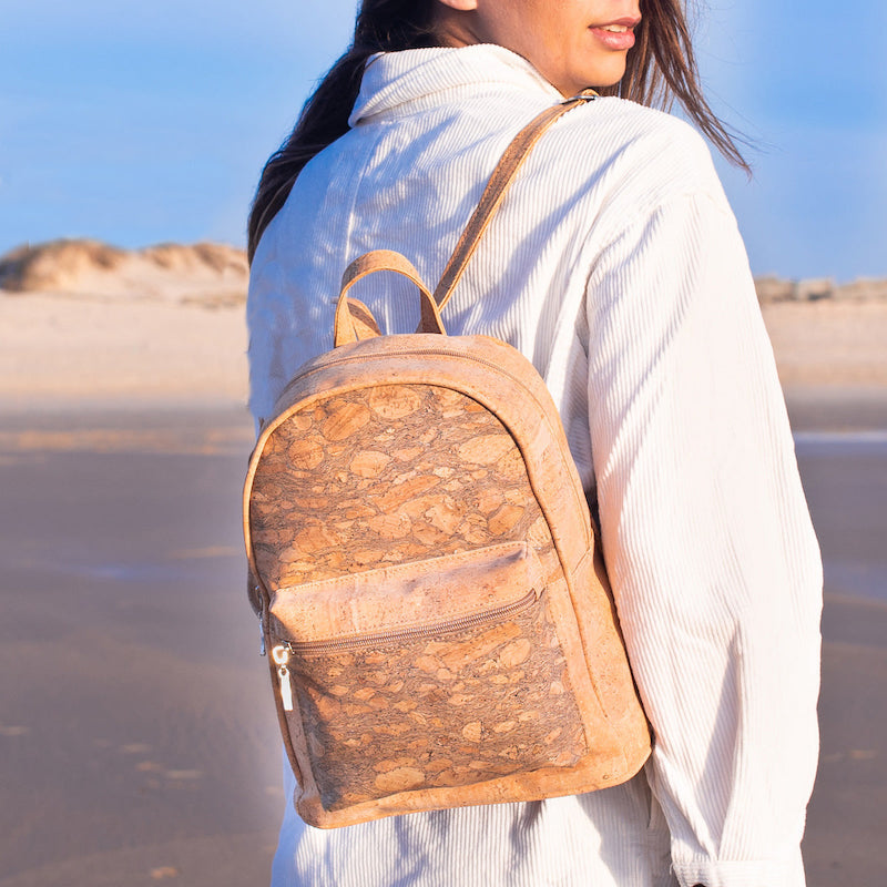 A Natural and Fashionable Blend: Women's Printed Cork Backpack