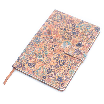 Printed Cork Journal Notebook with Pen holder Pen Loop