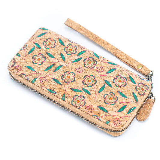 Various patterns natural cork women zipper card wallet- Vegan Cork Wallet