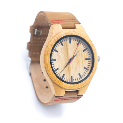 Bamboo Watch Eco men's Watch Eco Natural Leather Strap