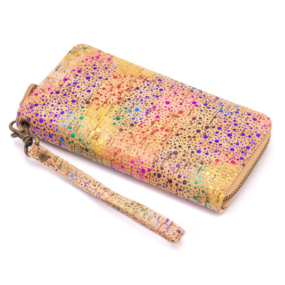 All cork Glitz Polka Vegan Zipper Wallet