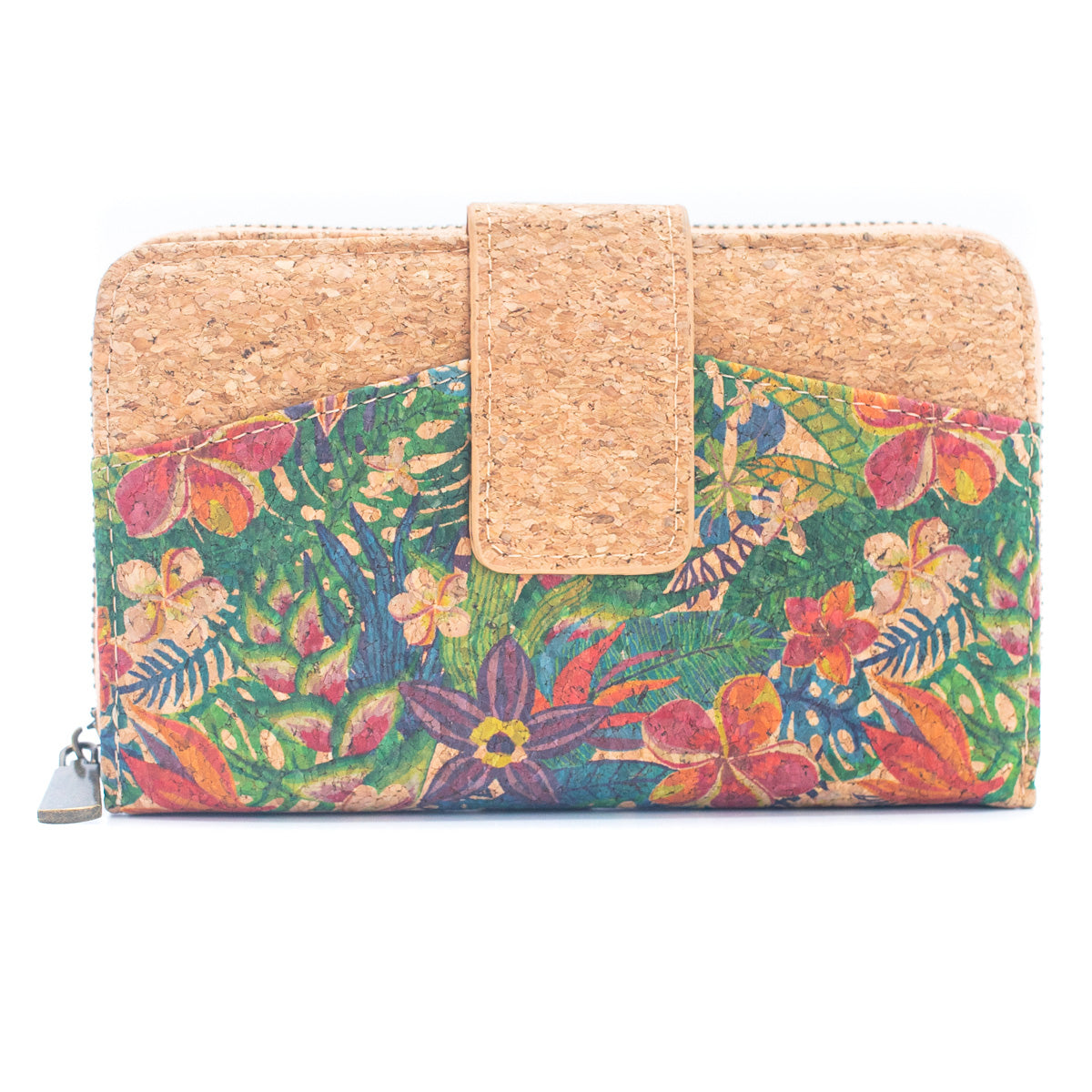 All cork women card wallet Colors cork Mini-Flap Printed Wallet