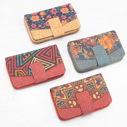 All cork women card wallet Colors cork Mini-Flap Printed Wallet