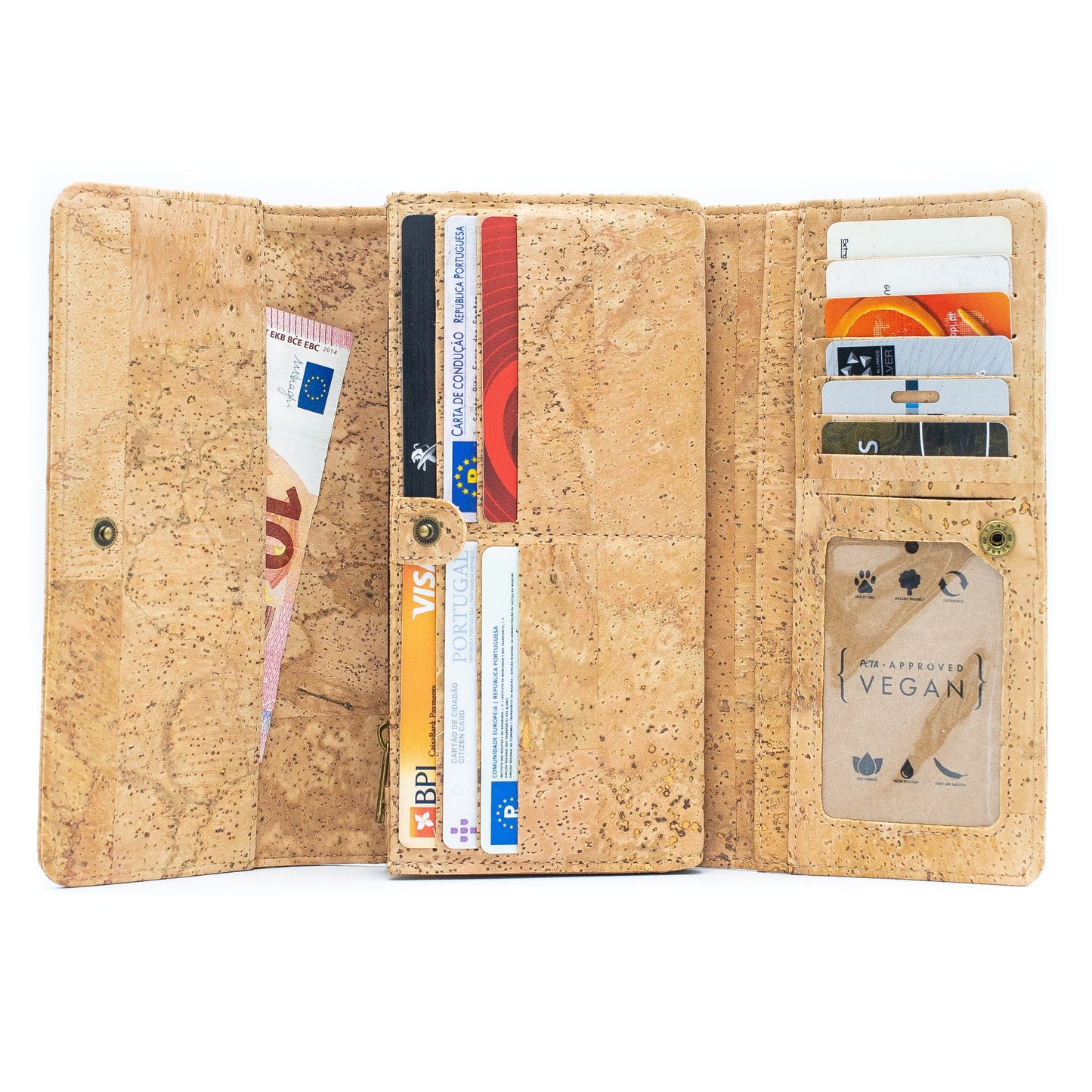 Lux cork bifold smart vegan women's wallet