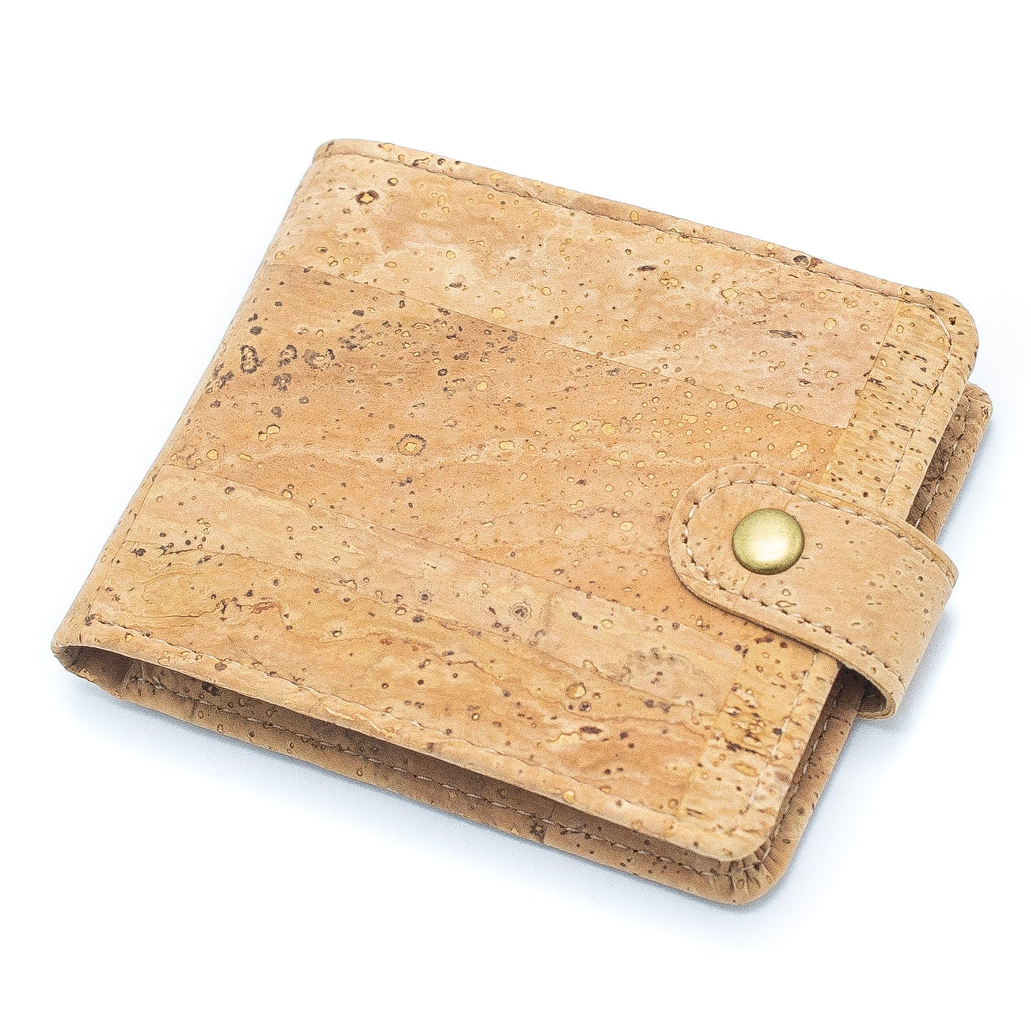 All natural original Cork Men Wallet with Snap Button