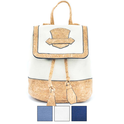 Azure Chic Cork and Cotton Backpack