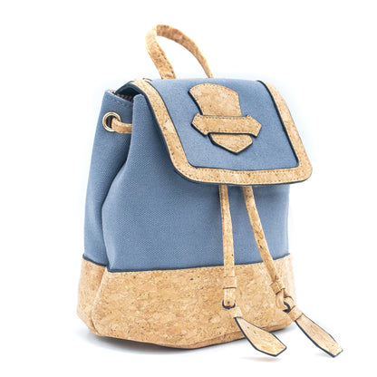 Azure Chic Cork and Cotton Backpack