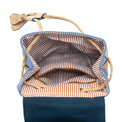 Azure Chic Cork and Cotton Backpack