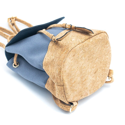 Azure Chic Cork and Cotton Backpack