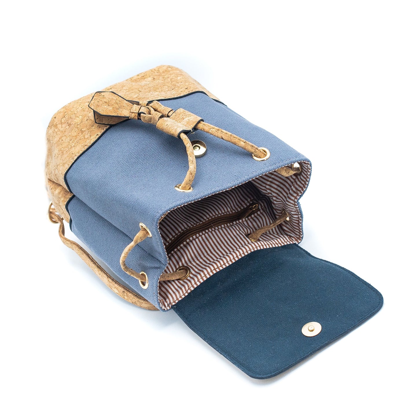 Azure Chic Cork and Cotton Backpack