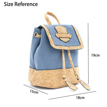 Azure Chic Cork and Cotton Backpack