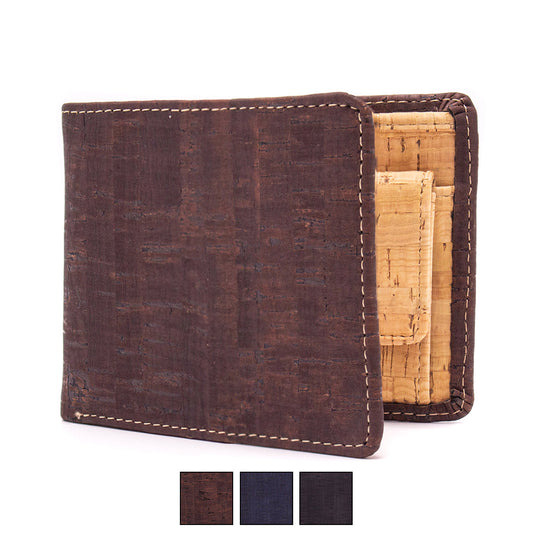 Cork Wallet for Men brown black card vegan wallets