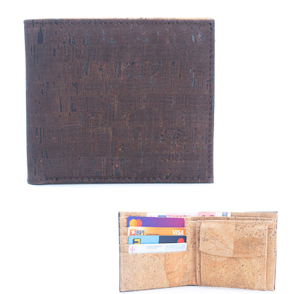 Brown Cork Men's Wallet with Box Packaging