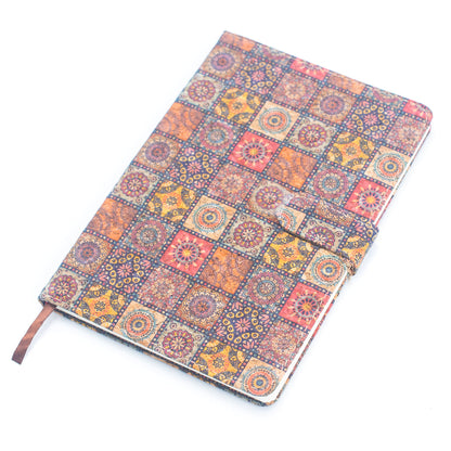 Printed Cork Journal Notebook with Pen holder Pen Loop