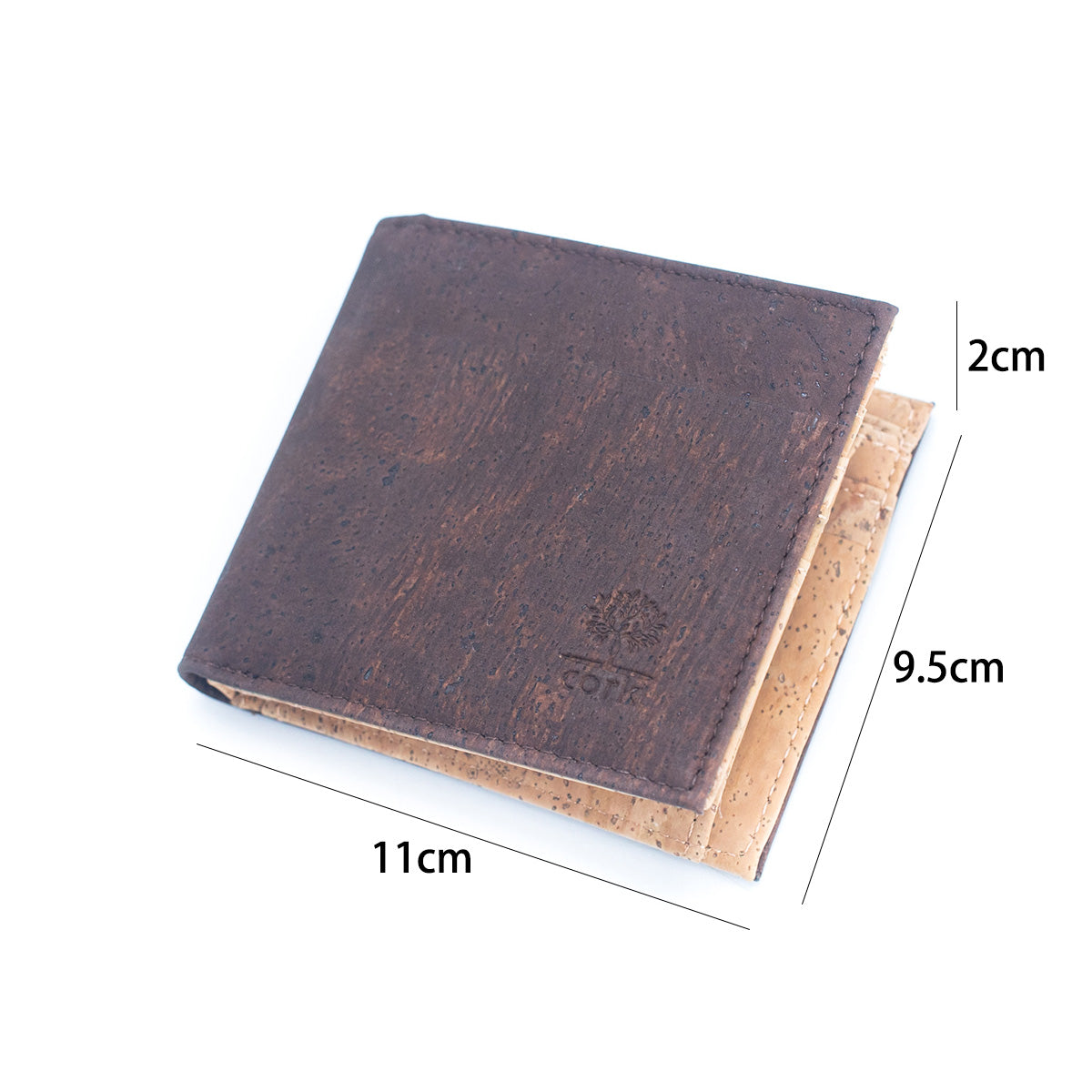 Brown Cork Men's Wallet with Box Packaging