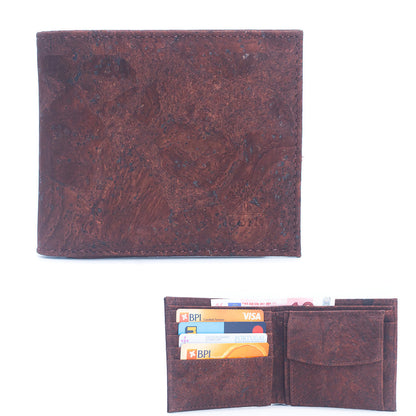 Brown Cork Men's Wallet with Box Packaging