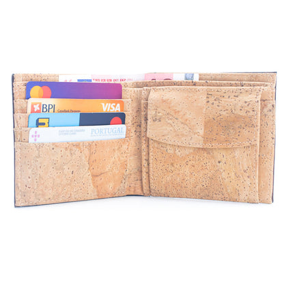 Brown Cork Men's Wallet with Box Packaging