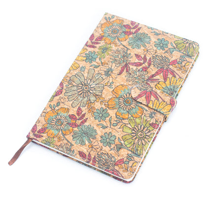 Printed Cork Journal Notebook with Pen holder Pen Loop