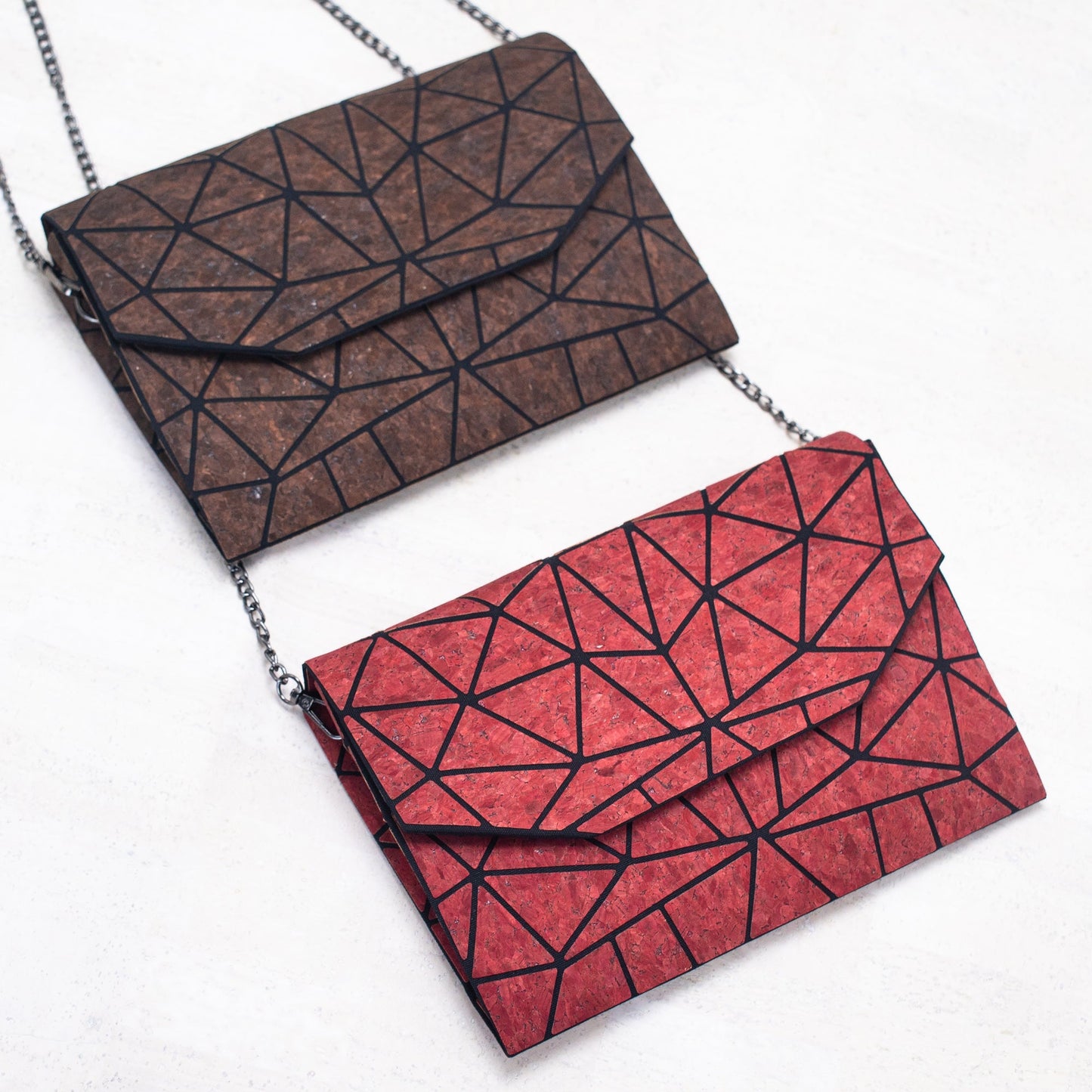 Cork Geometric Chain Crossbody cork Bag