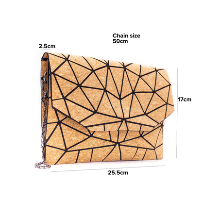 Cork Geometric Chain Crossbody cork Bag