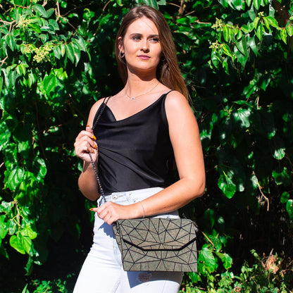 Cork Geometric Chain Crossbody cork Bag