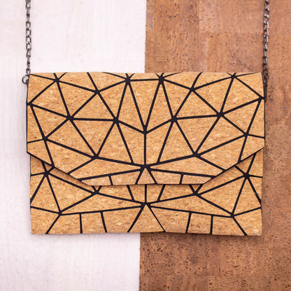 Cork Geometric Chain Crossbody cork Bag