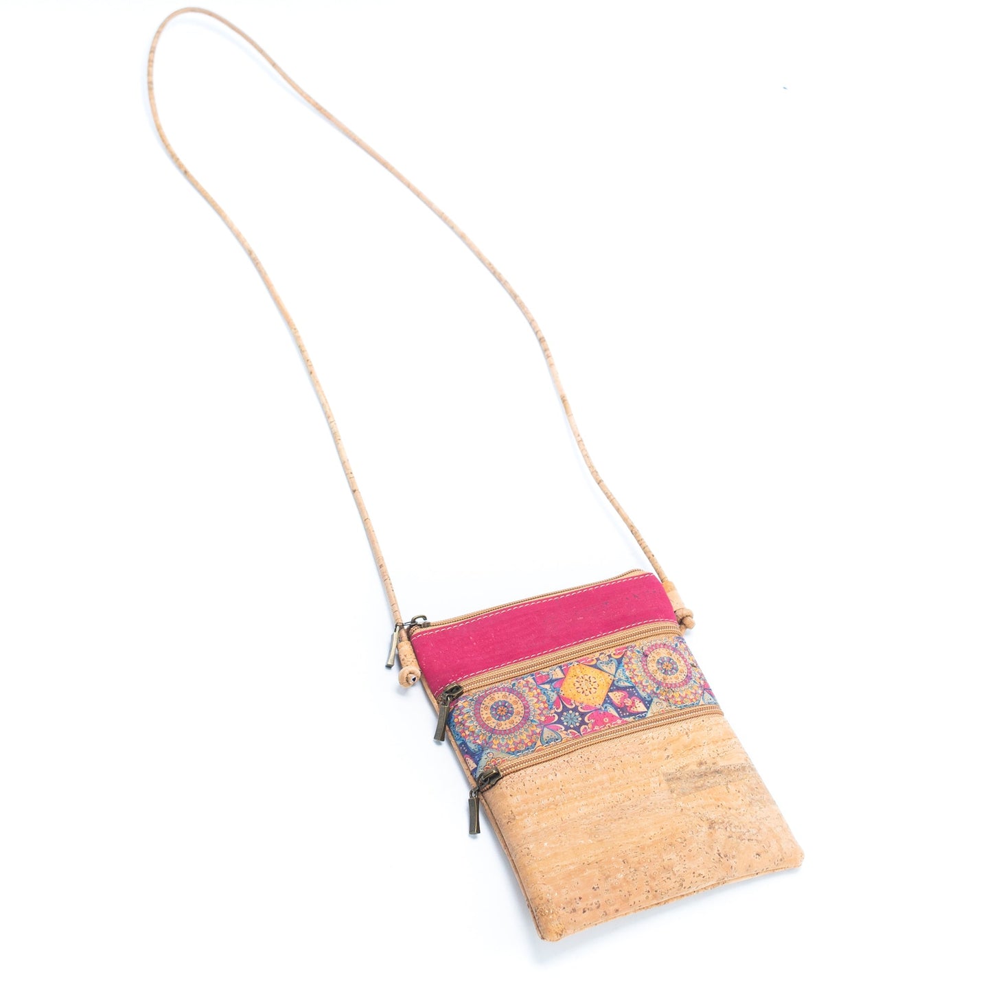 Cork Pattern stitching ladies cork zipper crossbody bag