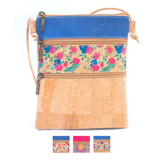 Cork Pattern stitching ladies cork zipper crossbody bag