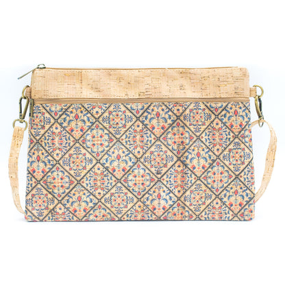 Cork Sling Bag with Adjustable Shoulder Strap and Wristlet Handle