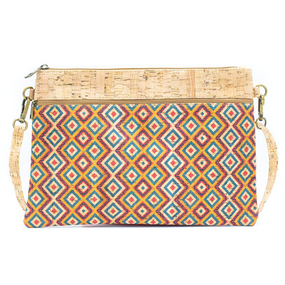 Cork Sling Bag with Adjustable Shoulder Strap and Wristlet Handle