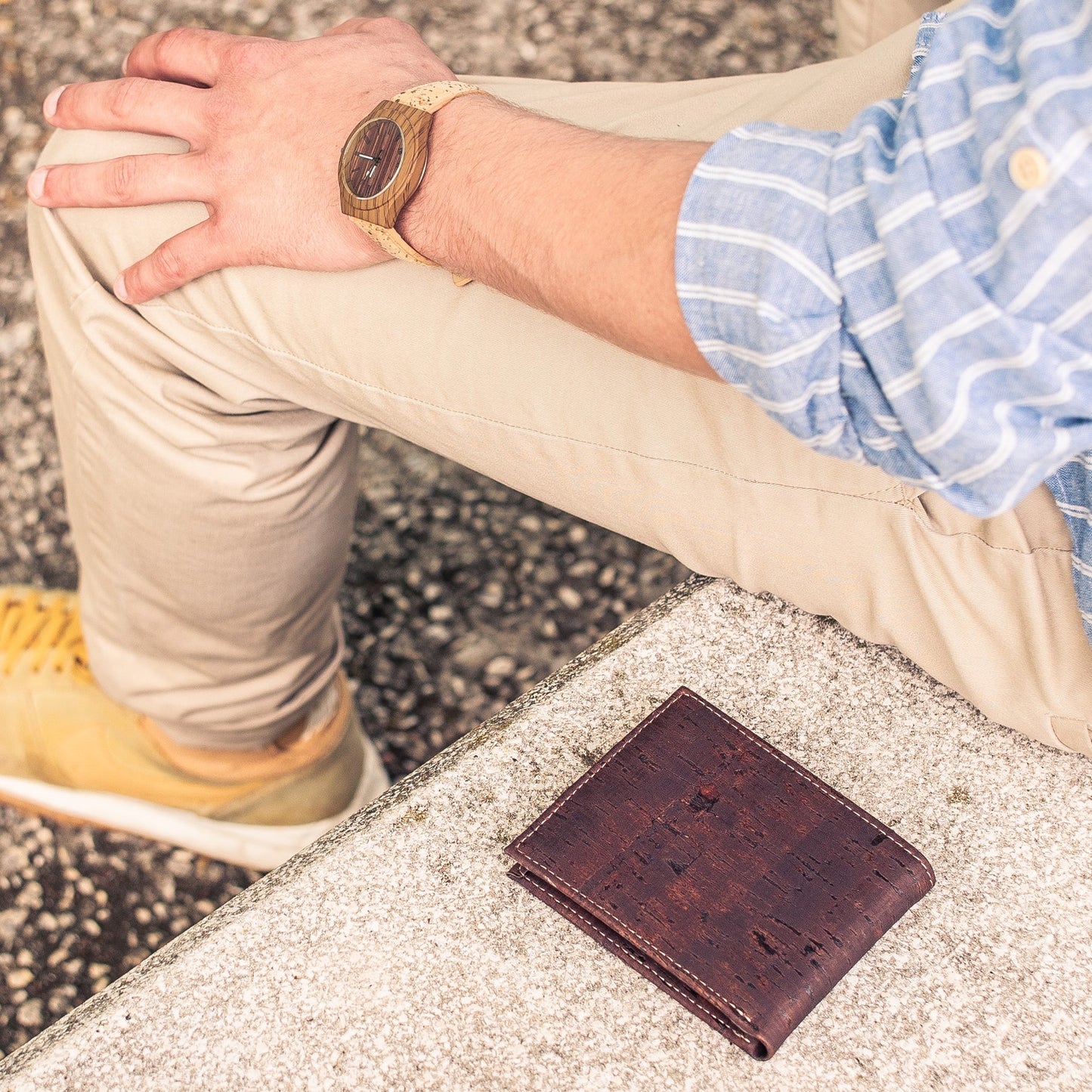 Cork Wallet for Men brown black card vegan wallets