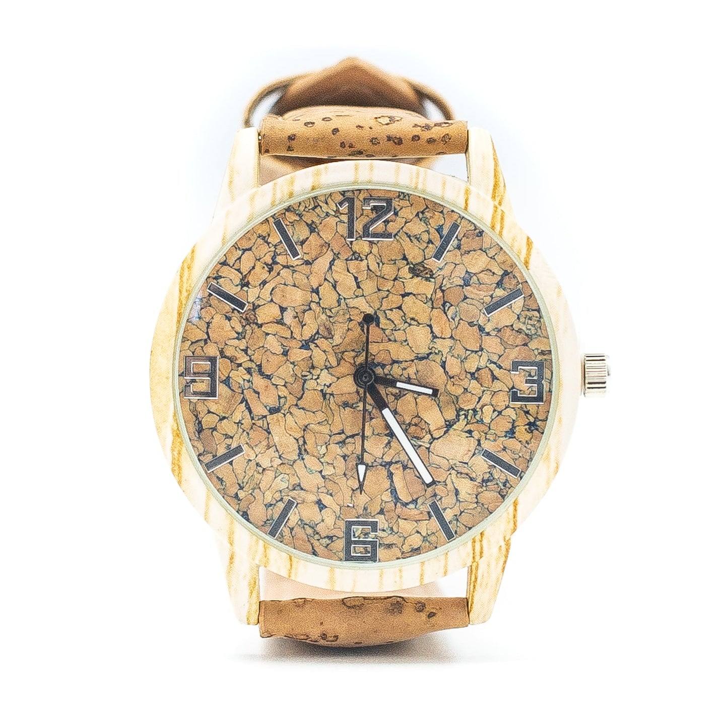 Natural Cork watch face with Strap unisex