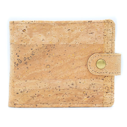 All natural original Cork Men Wallet with Snap Button