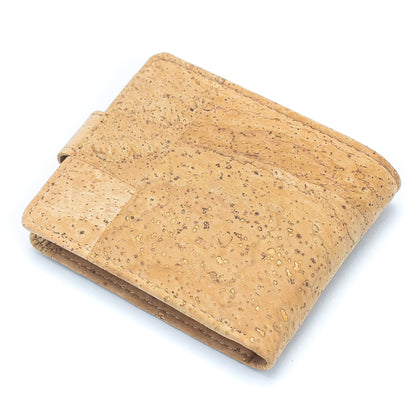 All natural original Cork Men Wallet with Snap Button