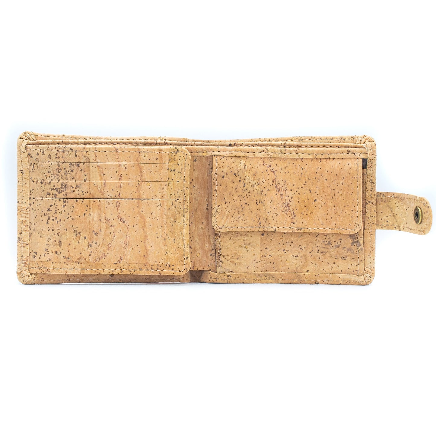 All natural original Cork Men Wallet with Snap Button