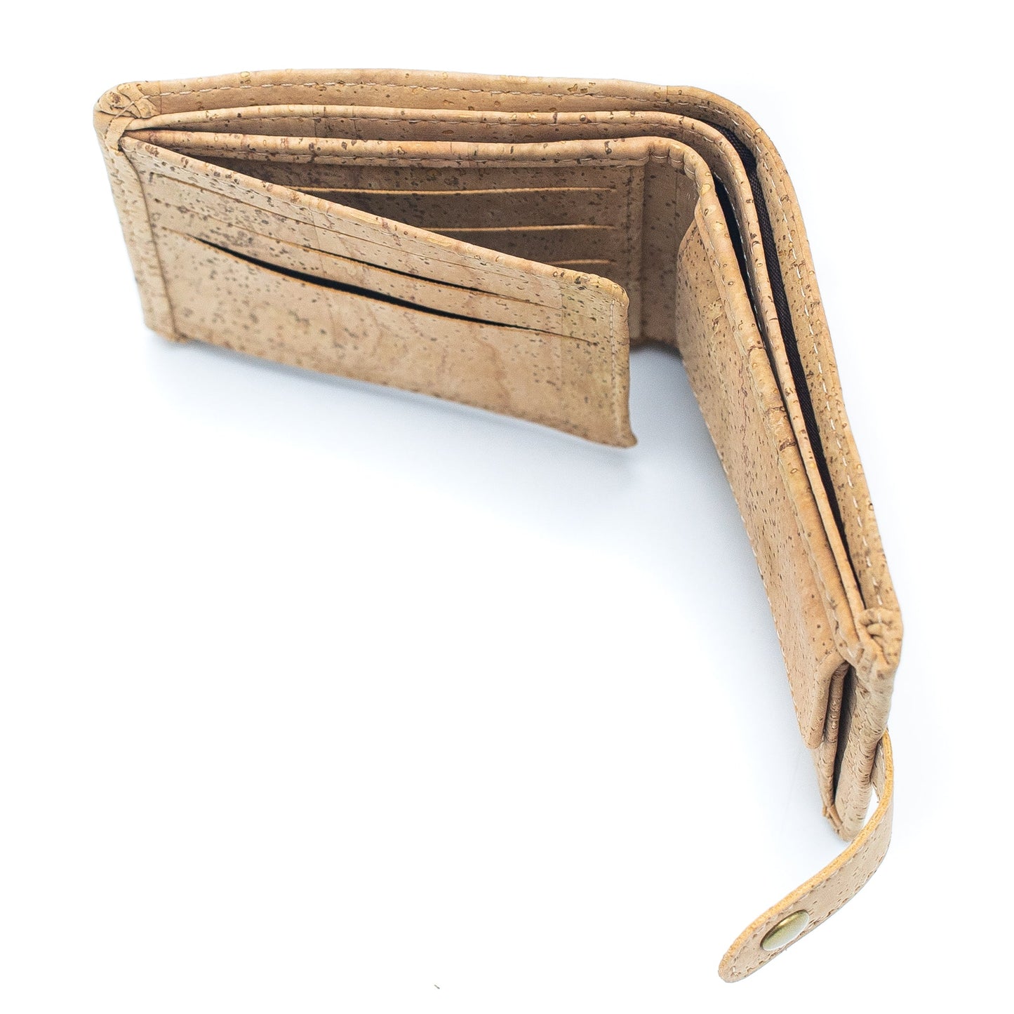 All natural original Cork Men Wallet with Snap Button