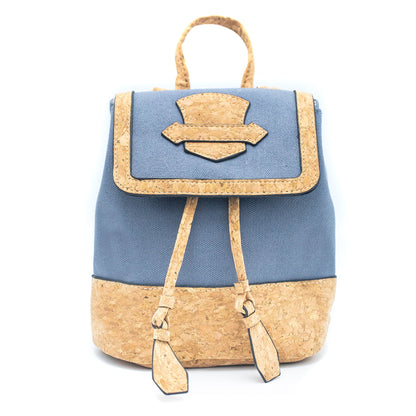 Azure Chic Cork and Cotton Backpack