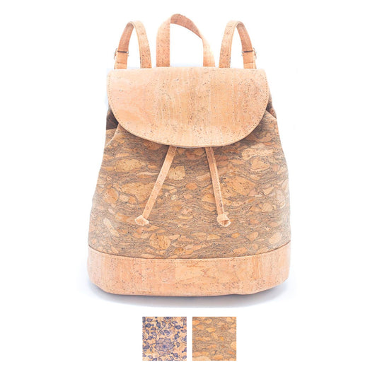 Drawstring closure women's cork backpack