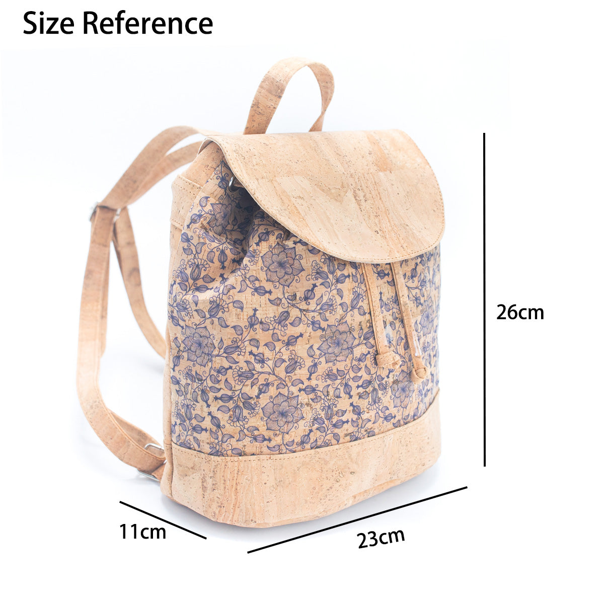 Drawstring closure women's cork backpack