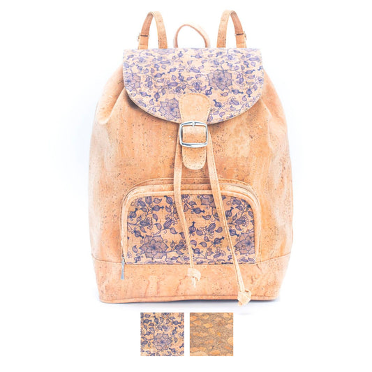 Drawstring closure women's cork backpack