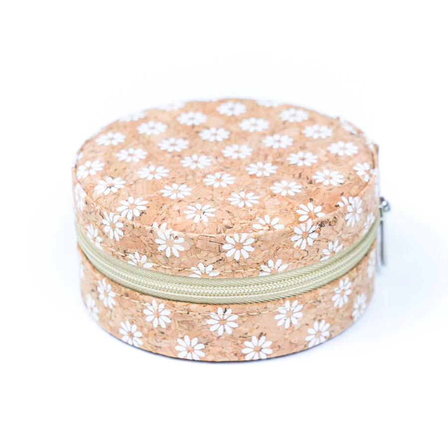 Natural Cork Jewelry Storage Round Box